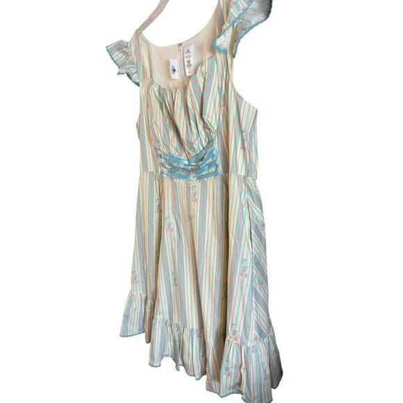 NWT Disney Shop Women’s Pinocchio Dress Floral Fit Flare Pinup Peasant 3X - Picture 4 of 7